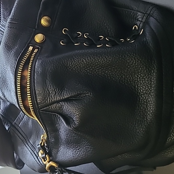 B Makowsky Black Meather Zipper Shoulder Bag - Picture 10 of 10